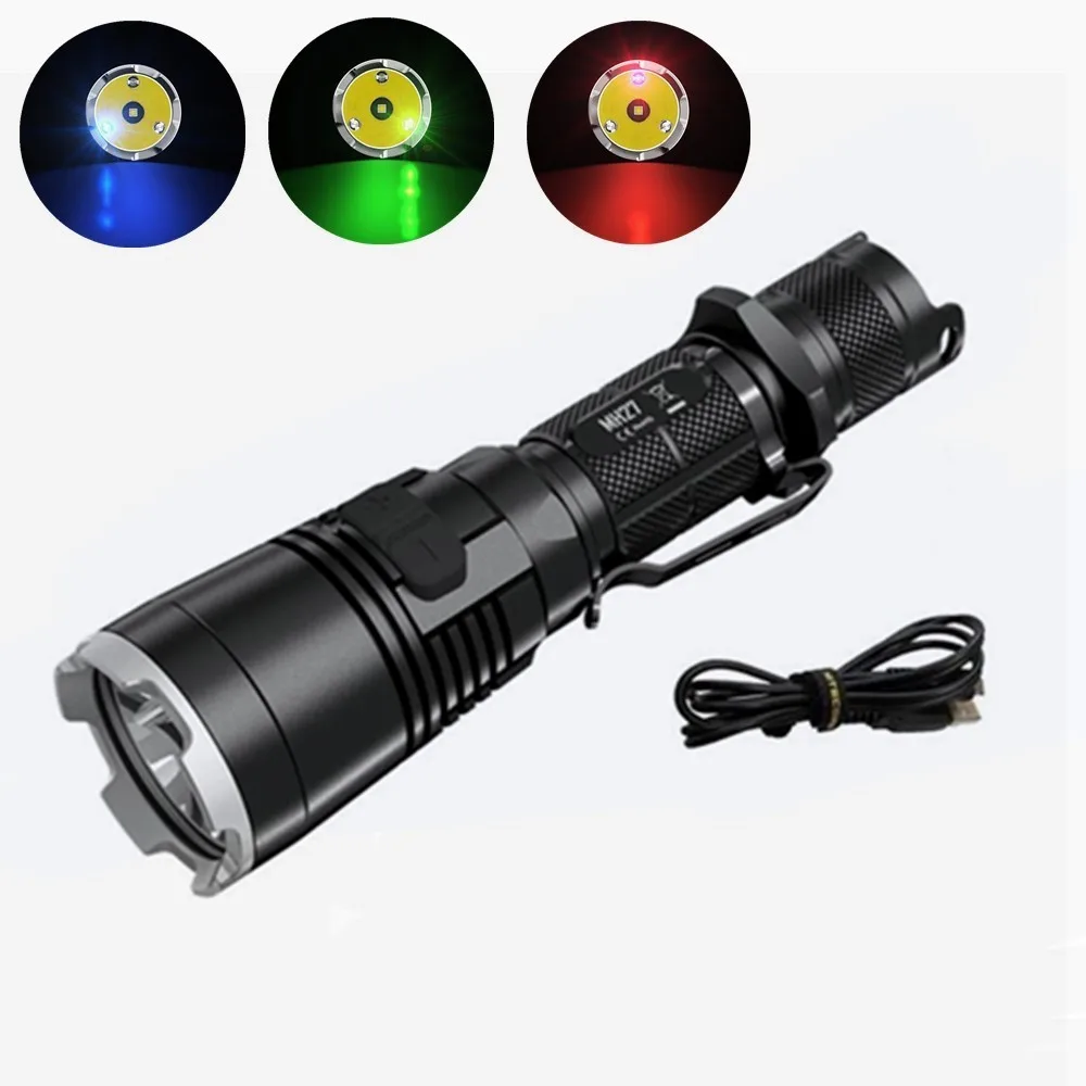 Nitecore MH27 светодиодный фонарик CREE XP-L HI V3 1000LM RGB яркий водонепроницаемый Бесплатная