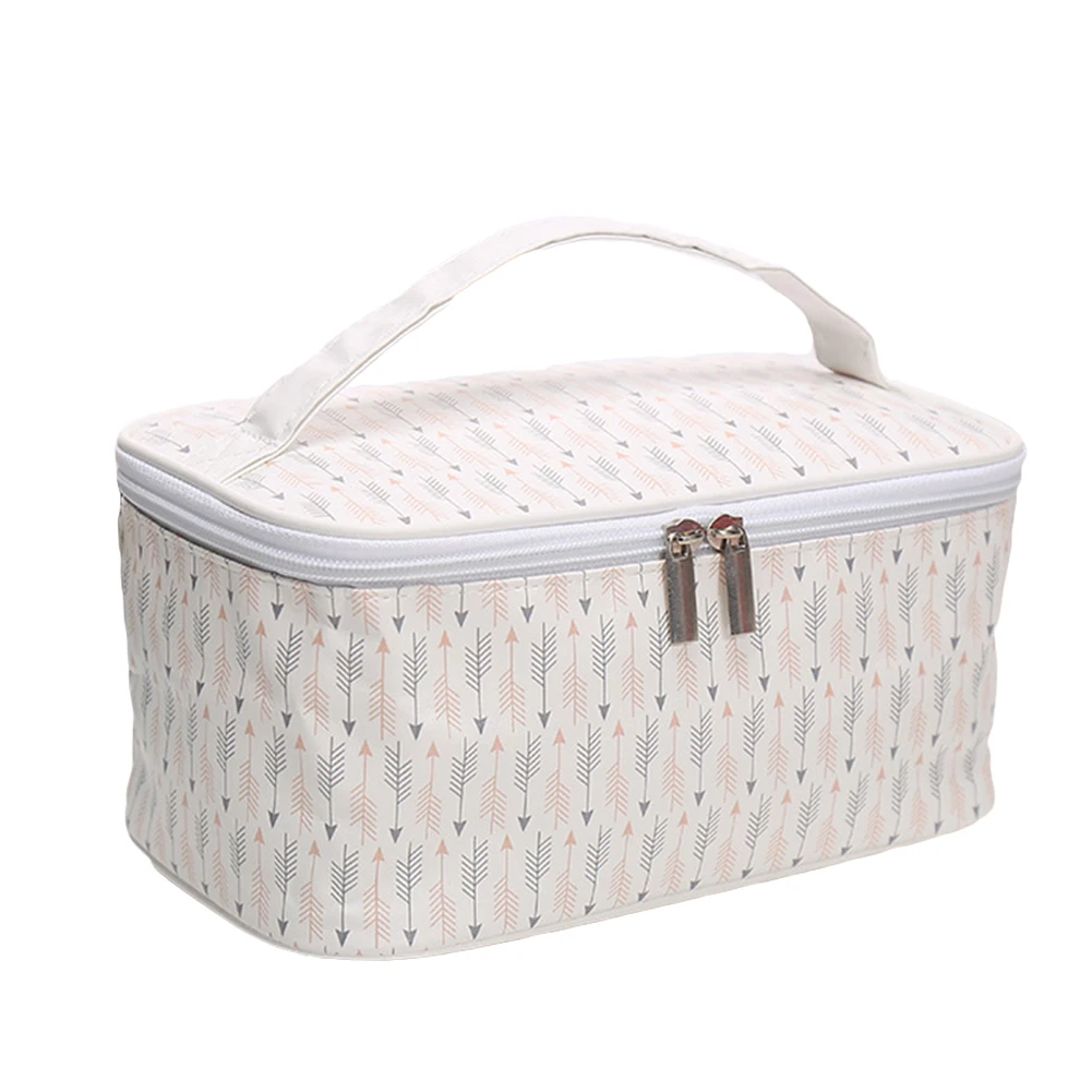 Женская сумка-тоут с рисунком кактуса в полоску горошек на молнии для