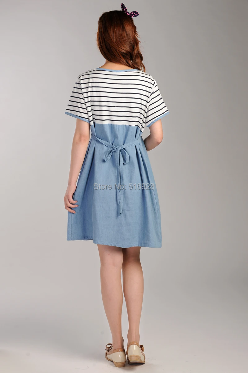 Груди платья для кормящих одежда беременных Для женщин Беременность полосатый