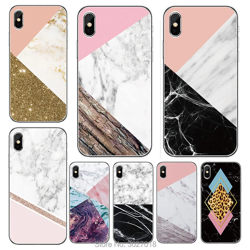 Для iPhone 11 Pro Max XS XR 6 6S 7 8 Plus Мягкий ТПУ чехол для телефона милый мраморный принт