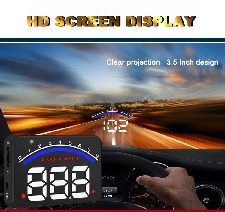 Geyiren M6 Универсальная автомобильная HUD odb2 Скорость ometer Head Up Дисплей лобовое стекло