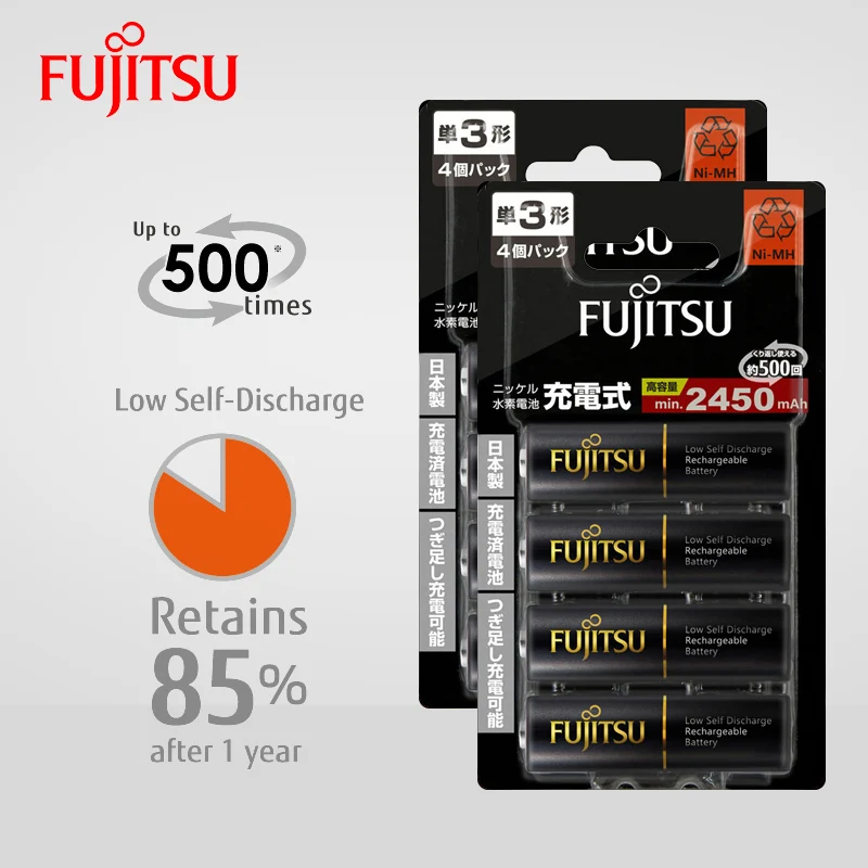 Аккумуляторная батарея Fujitsu 8 шт./2 упаковки 2450 мА · ч AA низкоразряжаемые NiMH