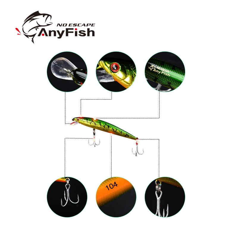 Рыболовная приманка ANYFISH RV MINNOW 80F плавающая для рыбалки 8 см 5 4 г жесткая с 2