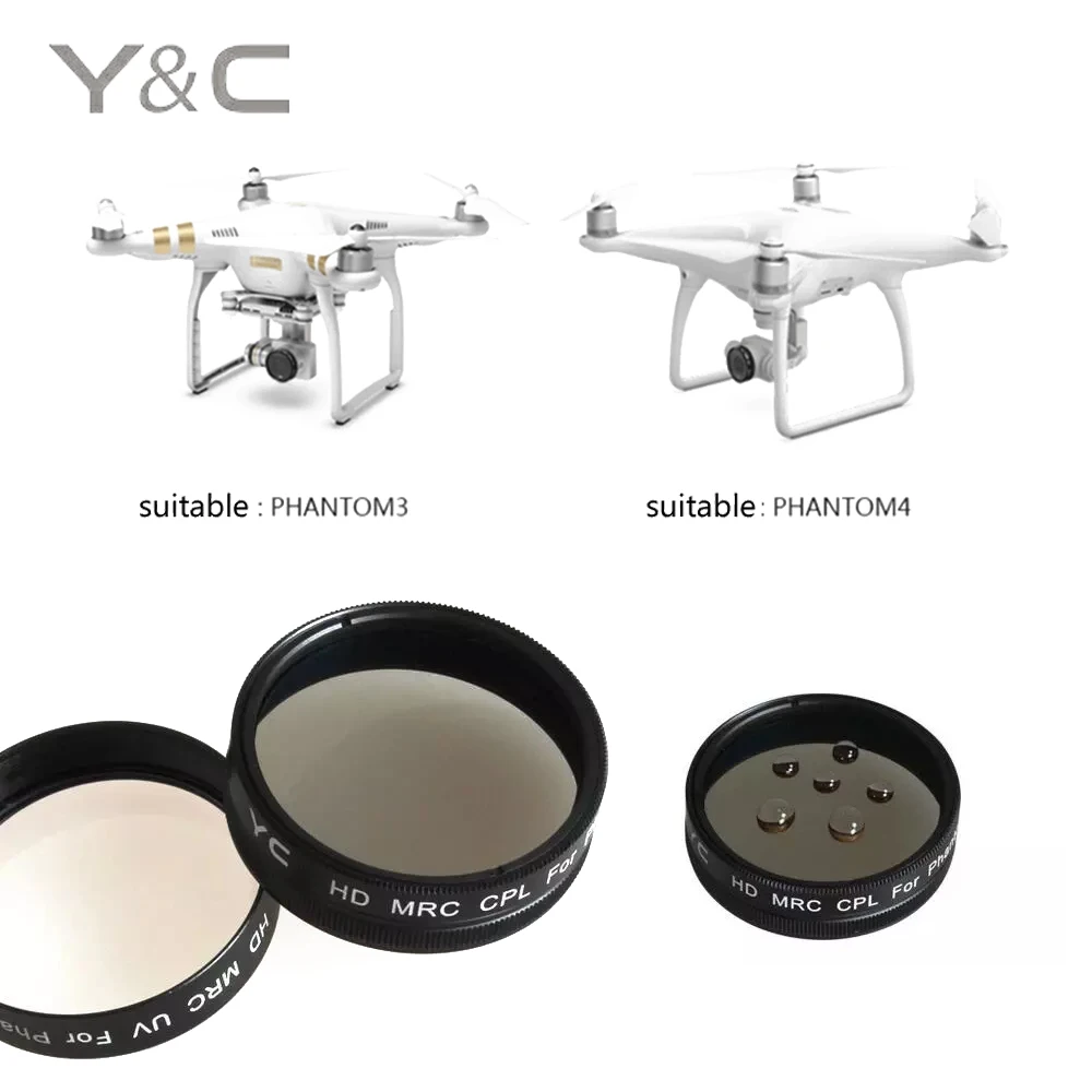 1 шт. YC водонепроницаемый HD MRC CPL фильтры объектива для DJI Phantom 4/3 Drone аксессуары|lens