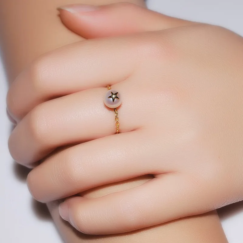 Роскошное ювелирное изделие натуральная жемчужная цепочка кольцо из