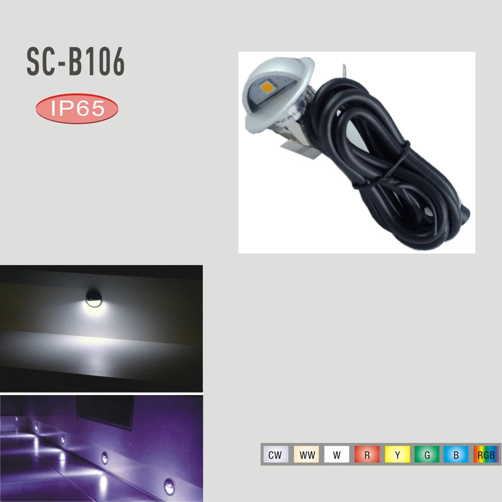 

Color Changing Outdoor Stair Lamp LED Step Light :16pcs lights&1pc 30W driver&3pcs T connection cable&1pc RGB controller