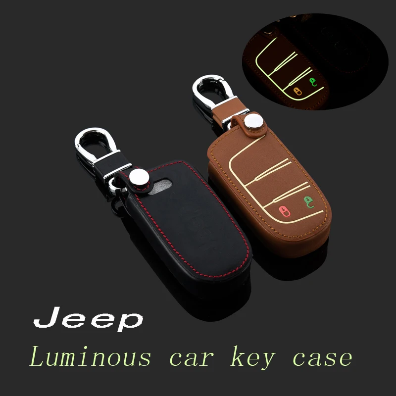 Кожаный чехол для автомобильного брелка Jeep Cherokee Grand Wrangler Компас Патриот брелок