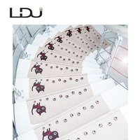 ruldgee cat pattern self adhesive non slip home stair polyester pvc cat carpet for living room stair mat protector rug