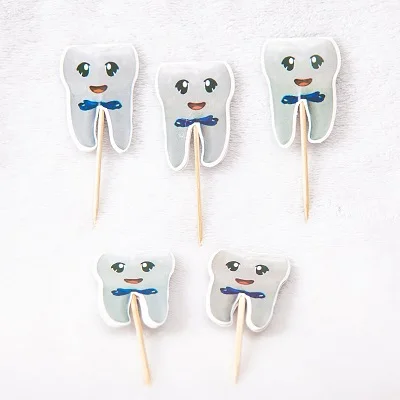 blue Cake flag 10pcs Синие розовые зубы тема детская вечеринка день рождения девочки мальчики одноразовые посуда бумажные тарелки и соломки салфетки для стаканчиков вечерние принадлежности - Цвет: blue Cake flag 10pcs