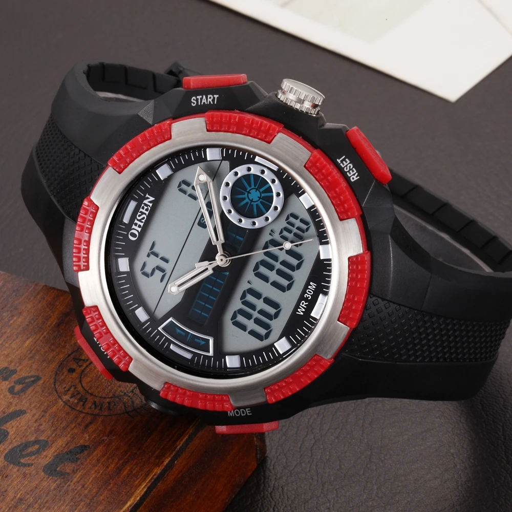 Лидер продаж Новый OHSEN Марка цифровой кварцевые спортивные часы Для мужчин