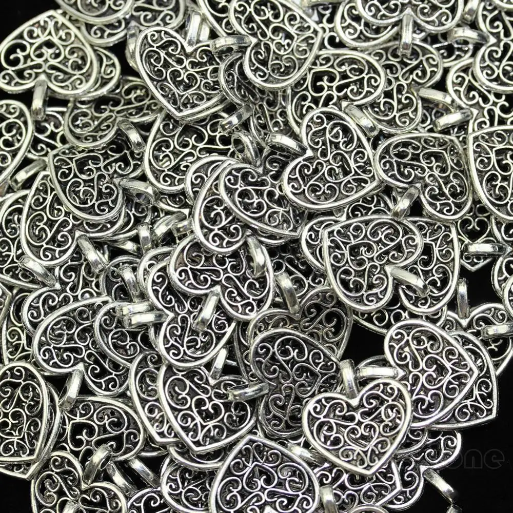 Лот 50 Сделано с любовью CZ подвески в форме сердца бусы DIY|Шармы| |