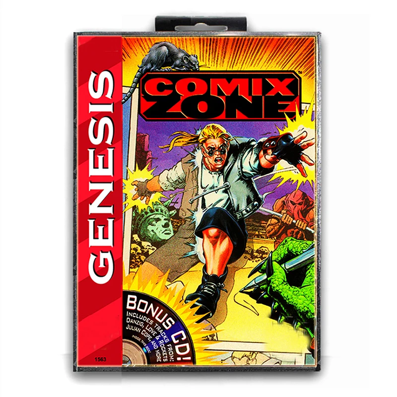 Comix Zone с коробкой для 16 битной игровой карты Sega MD Mega Drive видеоконсоли