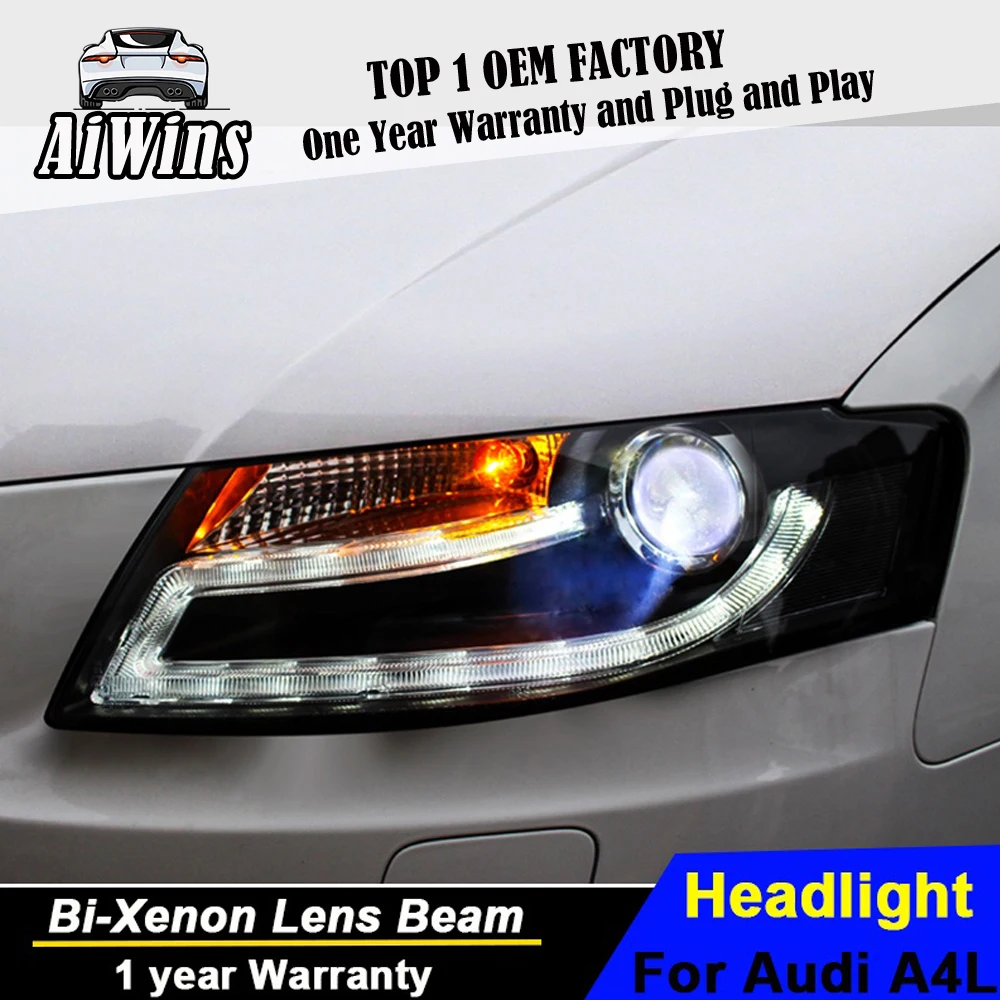 Aiwins Стайлинг для A4 B8t фары 2009-2012 A4L светодио дный фар DRL Bi Xenon объектив Высокая