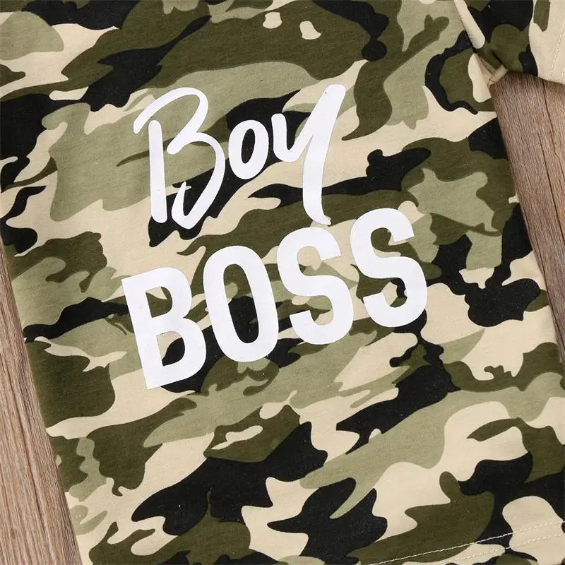 Summer Fashion Toddler Kid Baby Boy Short Sleeve Camo Letter T-Shirt Top+Denim Pants Tracksuit 2PCS Set Clothes Outfit 1-6T |