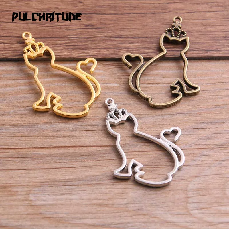 6pcs 33*35mm Three Color Alloy Jewelry Accessories Monkey Charm Hollow Glue Blank Pendant Tray Bezel 11C73 | Украшения и