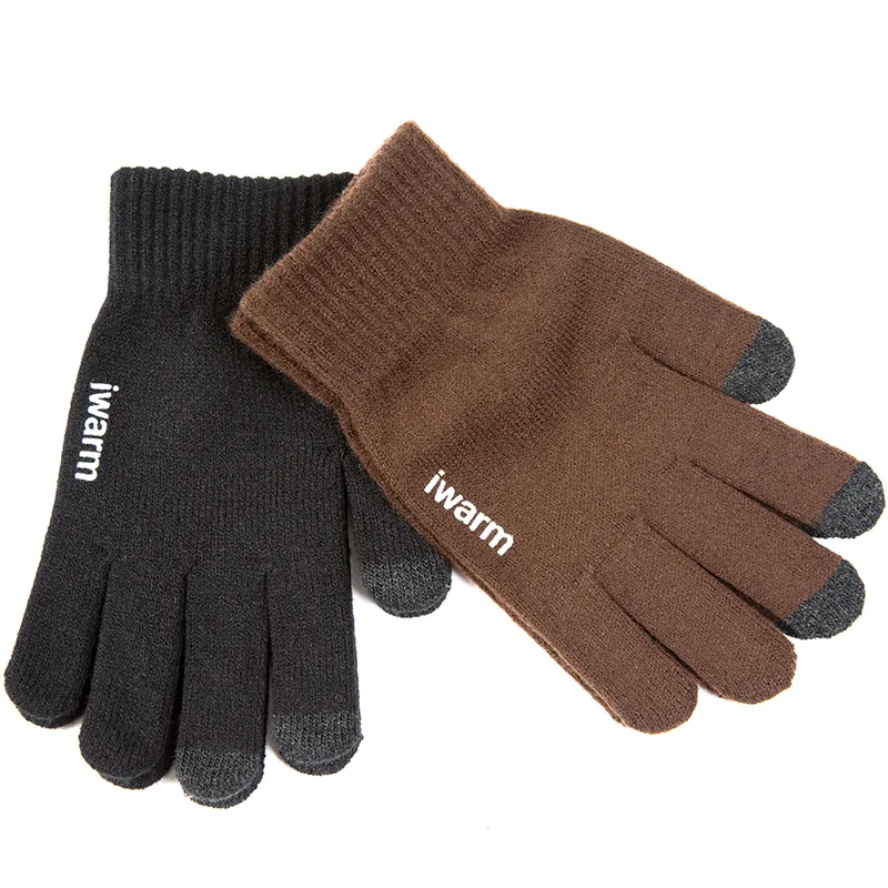 

Knitted Gloves Women/Men Thicken Winter Warm Glove Touch Screen Gloves Male Warm Wool Cashmere Gloves Winter Men Mitten Unisex