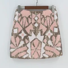 pink Cakucool/женская короткая юбка в стиле ретро с блестками Винтажное с отделкой бусинами, юбка-карандаш с высокой талией, золотистая шелковая облегающая Роскошная шикарная мини-юбка - Цвет: pink