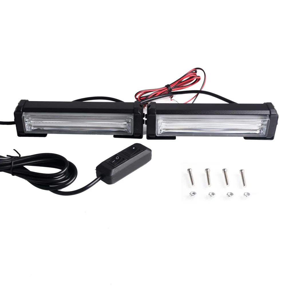 DC 12V автомобильный гриль светильник COB LED мигает полиция один из двух красные