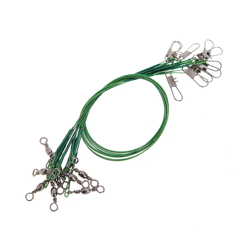 10 шт./компл. Рыболовная Приманка леска Рыбная проволока следящий лидер Вертлюг