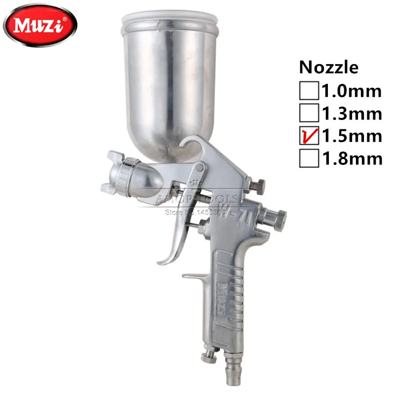 

Paint Spray Gun 1.5mm Nozzle Gravity 400ML Cup Stainless Steel High Pressure Painting Gun