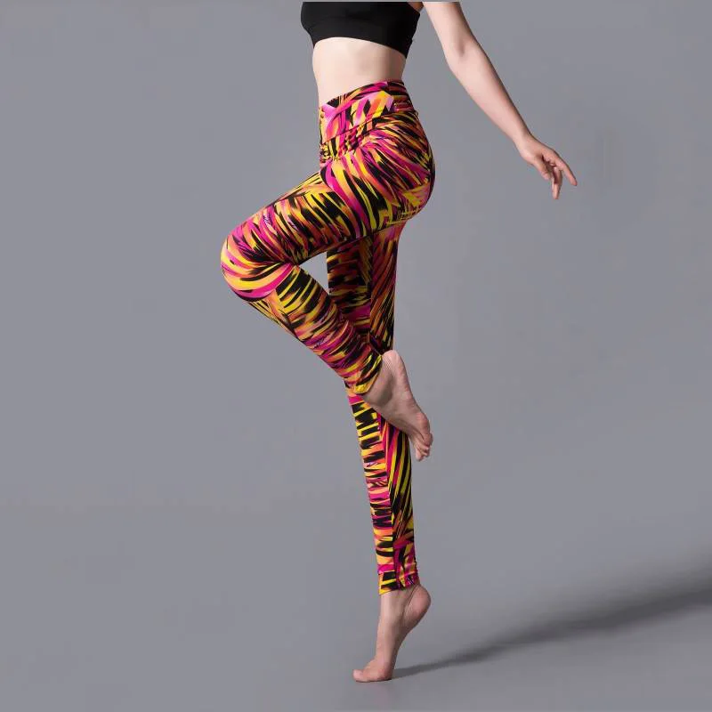 K360Colorful Striped CHSDCSI, Летние Стильные сексуальные леггинсы, эластичные леггинсы с высокой талией, модные женские леггинсы для фитнеса с рисунком, штаны с эффектом пуш-ап, Прямая поставка - Цвет: K360Colorful Striped