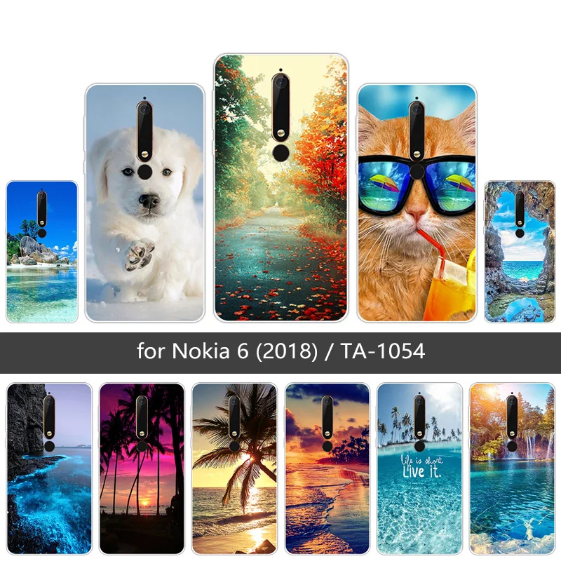 Тонкий силиконовый чехол для телефона Nokia 6 2018 5 (2018)/TA-1054 прозрачный ТПУ Nokia6 Capa |