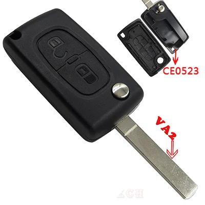 2B VA2 CE0523 OkeyTech складной чехол для ключей на застежке чехол без рисунка 2 3 BTN для peugeot 207 307 308 407 607 807 чехол для Citroen C2 C3 C4 C5 C6 HU83 VA2 лезвие - Цвет: 2B VA2 CE0523