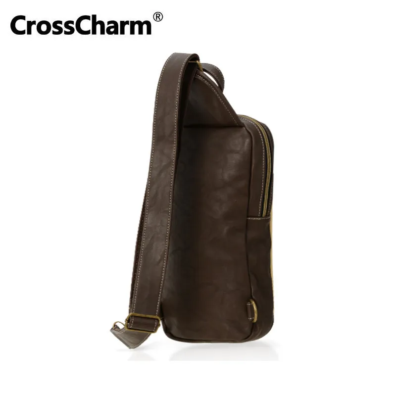 CrossCharm, мужская сумка из микрофибры, кожа, Кроссбоди, слинг, сумка через плечо, нагрудная сумка для мужчин, пэчворк, панелями, 40033