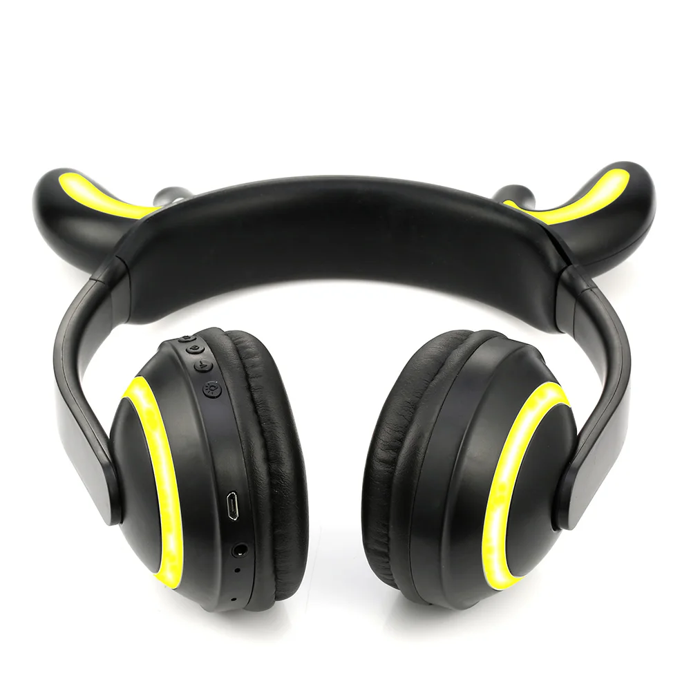 Bluetooth стерео кошачьи наушники мигающие светящиеся кошачьи наушники игровая гарнитура наушники 7 цветов светодиодный светильник