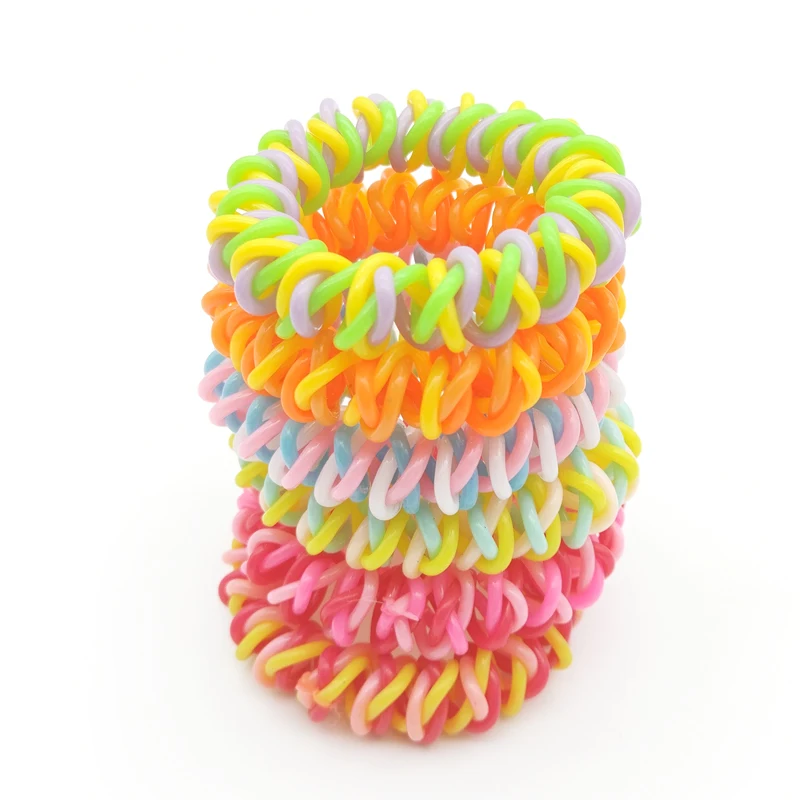 

Wholesale 5Pcs Size 5CM Braid Hair Rope Telephone Wire Band Accessories Women Rubber Girl Gum