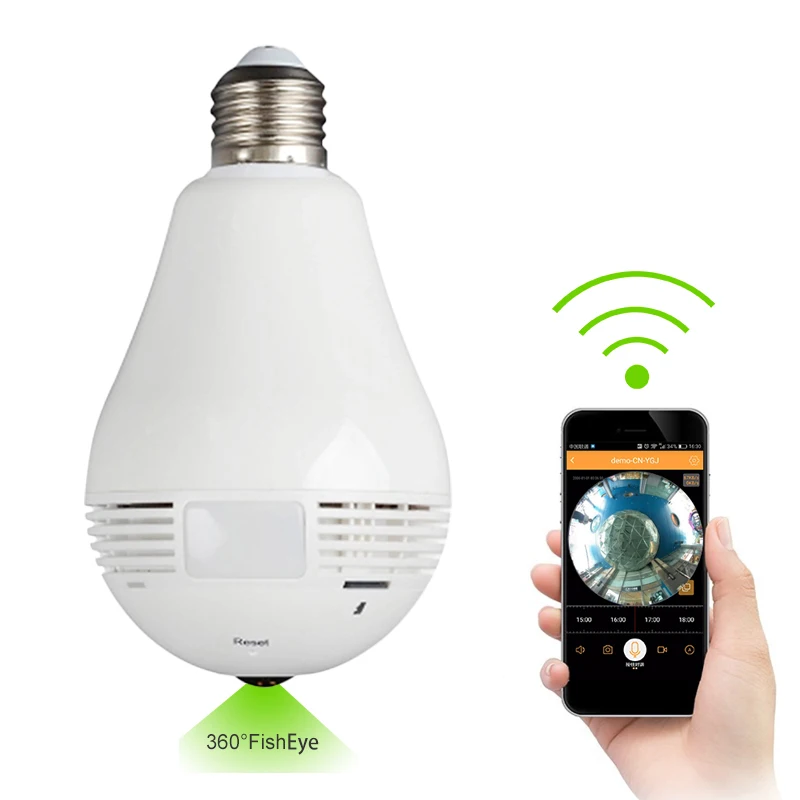 Беспроводная Wi Fi 1080P IP камера 3MP волшебная лампа безопасности рыбий глаз 360 VR