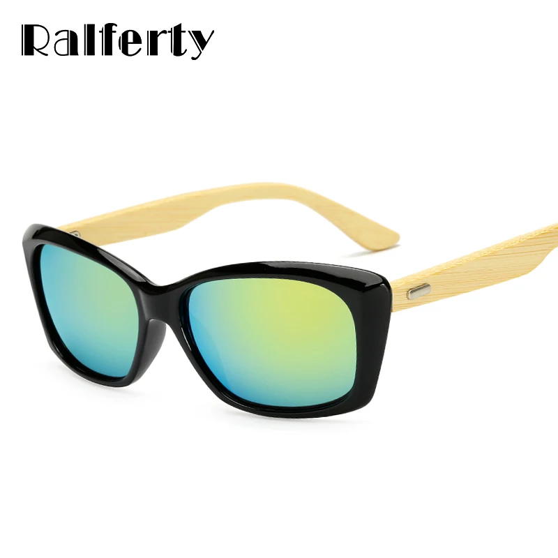 Ralferty солнцезащитные очки винтажные бамбуковые женская модель UV400 деревянные