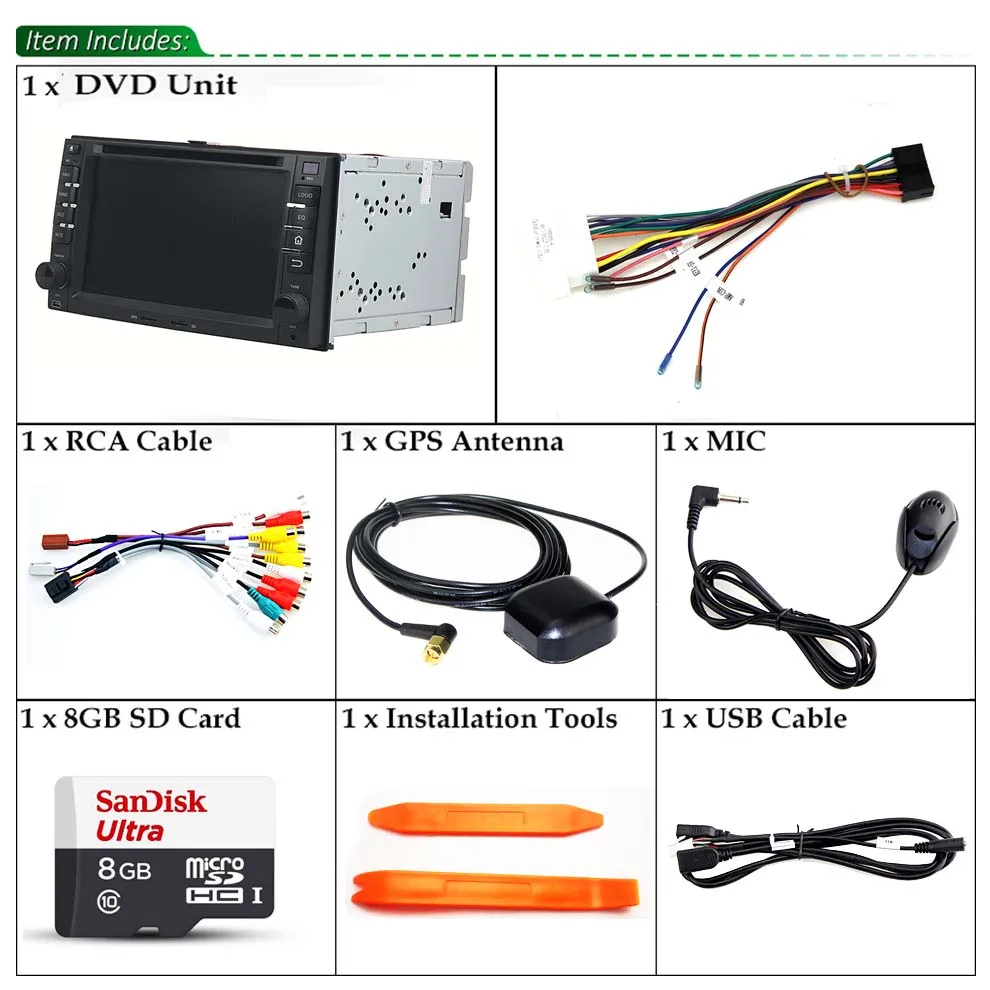 2 Din Android 8 0 Восьмиядерный автомобильный dvd плеер для Kia Cerato Sportage Ceed Soren GPS Navi