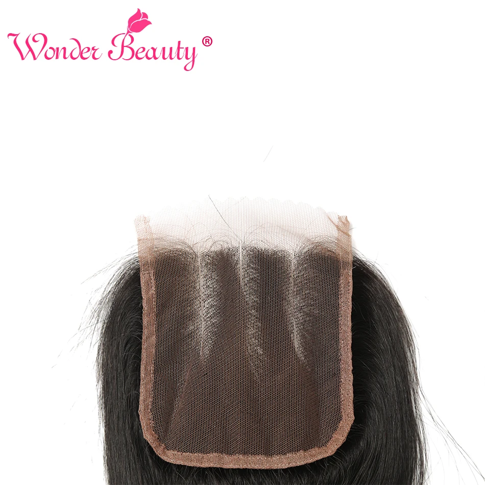 Wonder Beauty не Реми человеческие волосы перуанские прямые Кружева Закрытие 4x4