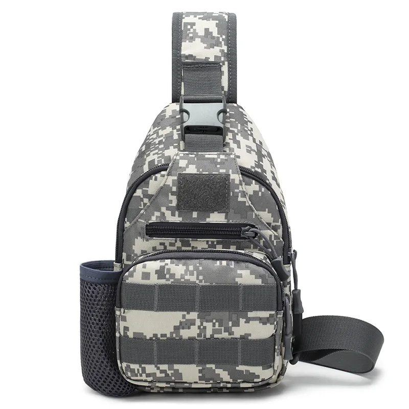 High Quality Camouflage Waterproof Nylon Durable Men Women Crossbody Sling Travel School Chest Shoulder Bag with bottle Holder |