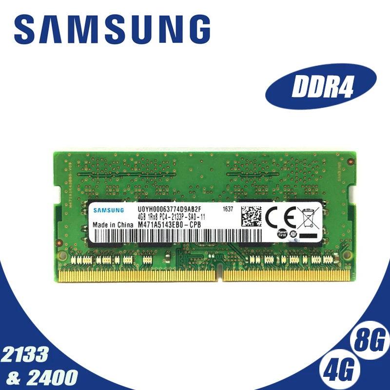 Samsung ноутбук ddr4 ram 8 ГБ 4 PC4 2133 МГц или 2400 2400T 2133P DIMM память ноутбука 4g 8g PC3|Оперативная
