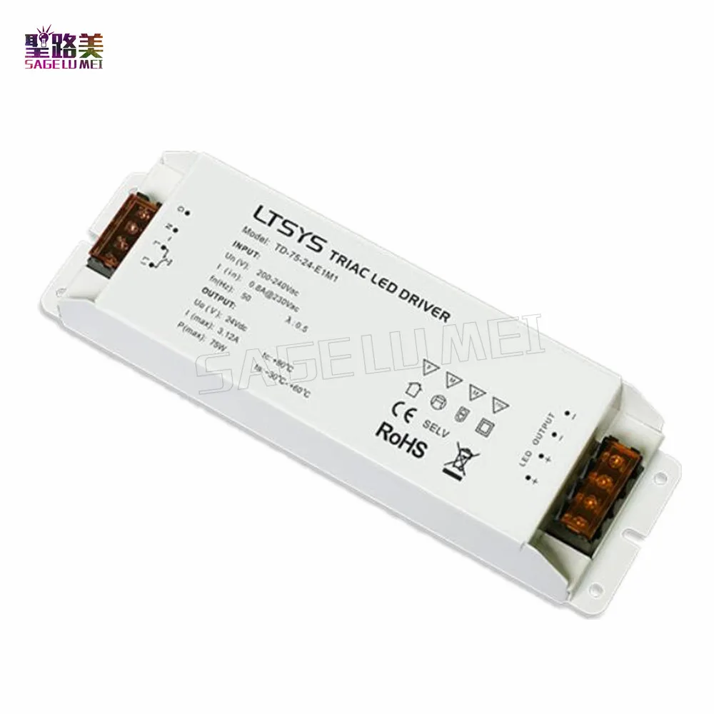 LTECH TD 75 24 E1M1 Интеллектуальный светодиодный драйвер DC В 3.1A Вт симистор постоянного