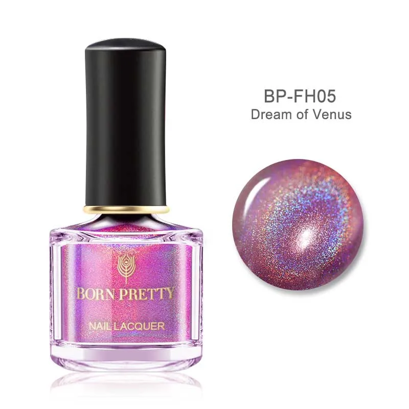 Color9 BORN PRETTY 6ml Iridescent Shiny Holographic Nail Polish Wonderworld Glitter Series Sequins Nail Art Lacquer Manicure Tools - Цвет: Color9
