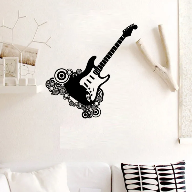 Креативная уникальная Наклейка на стену для гитары домашний декор настенная