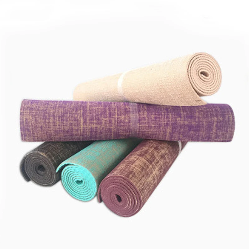 

5MM Thick Linen Yoga Mat 183*61cm Lengthened Natural Jute Tapis Yoga Mats Tasteless Fitness Cushion Non-slip Exercise Sport Pad