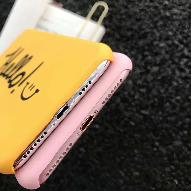 Простой чехол для телефона с английскими буквами hello smile iPhone X XR XS Max 6 6S 7 8 Plus