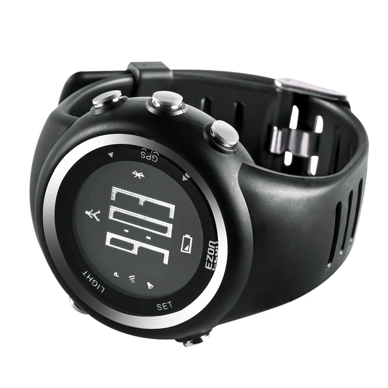 Free Shipping Original 24mm Black Silicone Rubber Watch Strap Waterproof Sports Watch Band For WristsWatch EZON T031