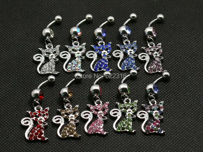 Кольцо для пирсинга живота из хирургической стали 10 шт.|navel bars|body piercing jewelrypiercing