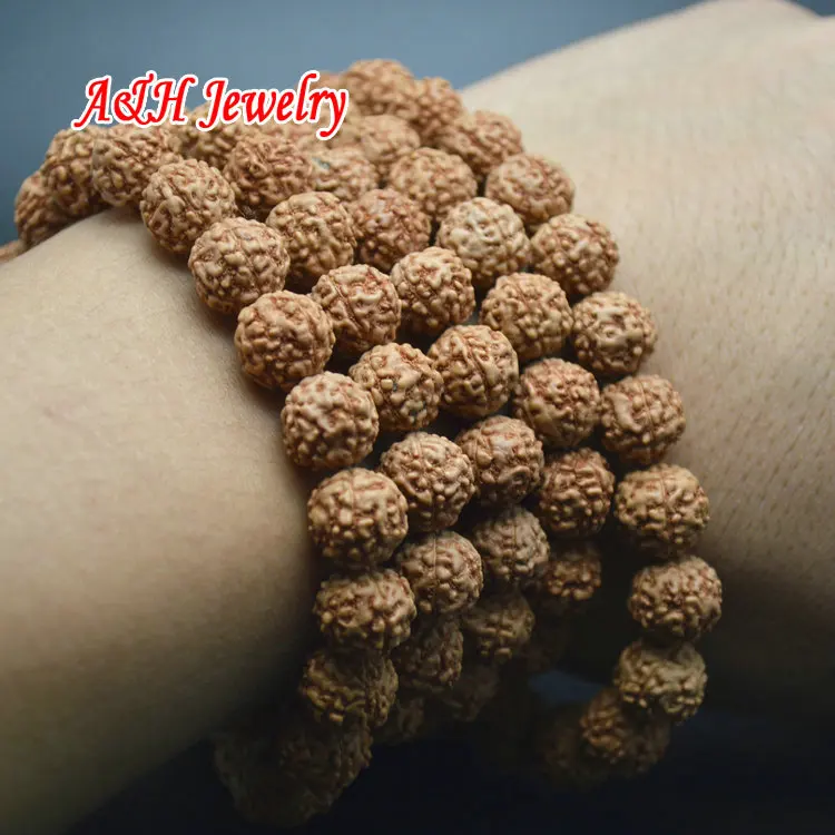 

Grade AB 10mm Natural Red Rudraksha Round Beads 108 For Buddhism & Necklace Making Materials 5strand/lot