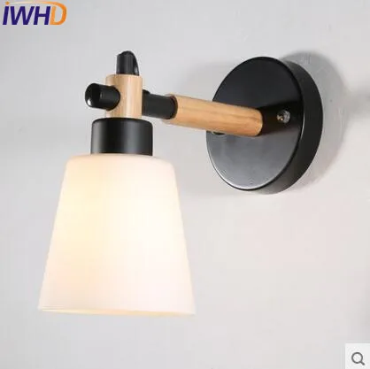 IWHD современные деревянные светодиодные Настенные светильники домашнее