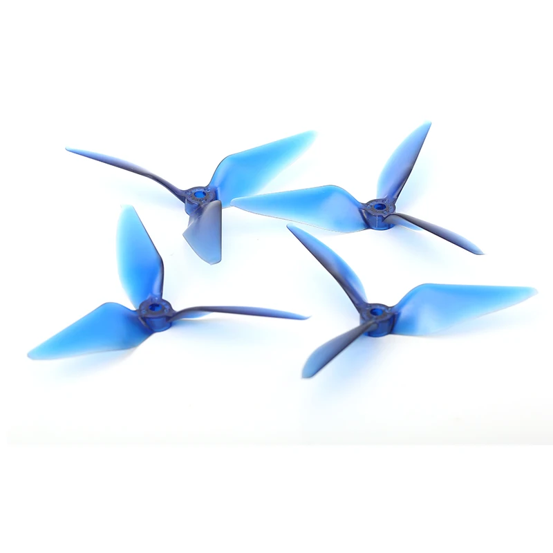Blue 2 cw 2 ccw 5051 Props 3 Blade Propeller 5 X 5.1 Inch Mini Propellers for 2205 2305 Motors Racing Through FPV Quadcopter Drone - Color: Blue