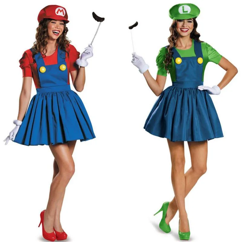 Adogirl 2017 Женский костюм для косплея Super Mario Bros. Костюм Хэллоуина супер Марио Disfraces
