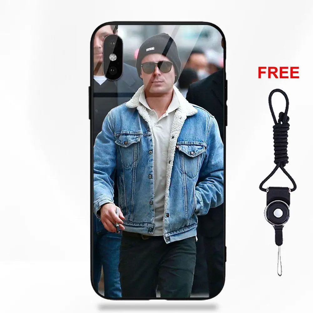 Soft TPU Frame+Tempered Glass Case Accessories Zac Efron Douchey Picture For Apple iPhone 5 5C 5S SE 6 6S 7 8 Plus X XS Max XR | Мобильные