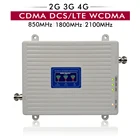 65 дБ усиление 20dBm ЖК-дисплей 2G 3G 4G трехдиапазонный усилитель CDMA 850 + DCSLTE 1800 + UMTS WCDMA 2100 повторитель сигнала для сотового телефона усилитель