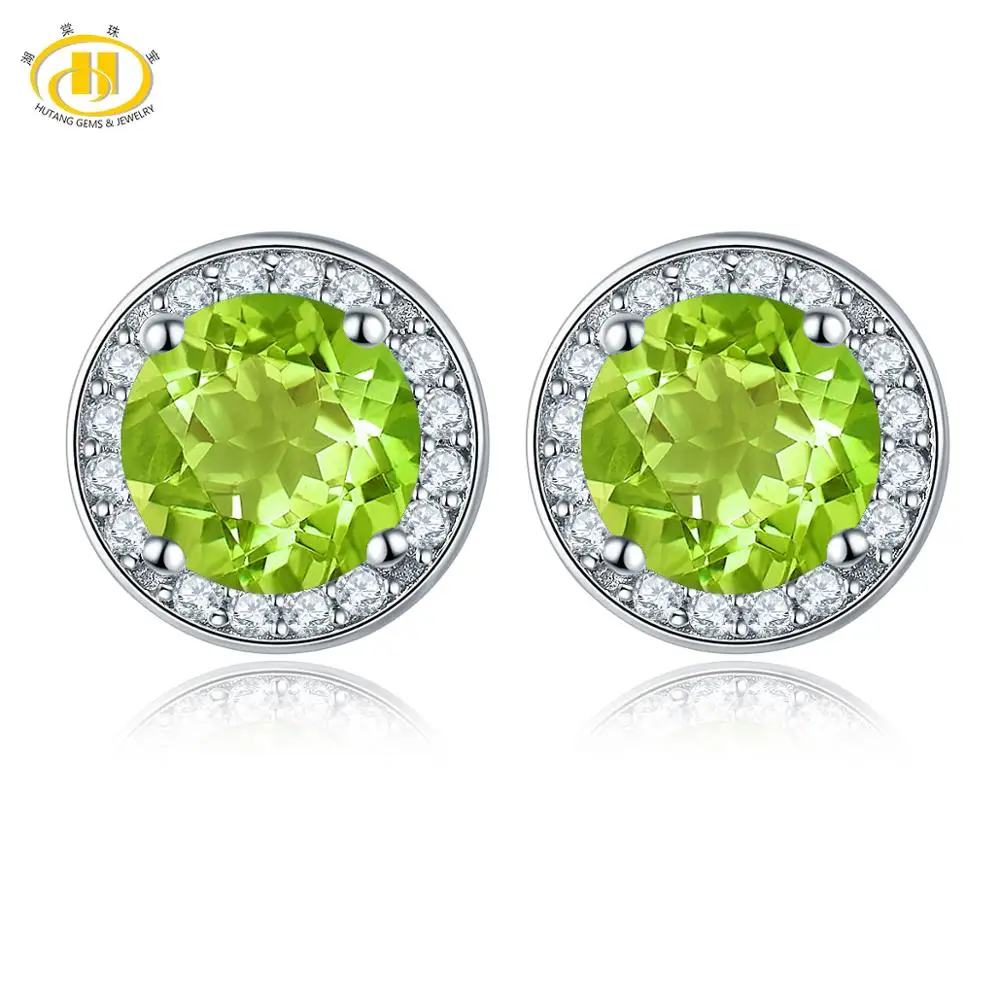 Круглые серьги Hutang с натуральным драгоценным камнем 925 карата|earrings earring|earrings